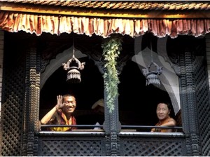 Photo of monks in the Thamel area of Kathmandu