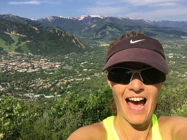 Running to the top of Smuggler Mountain in Aspen